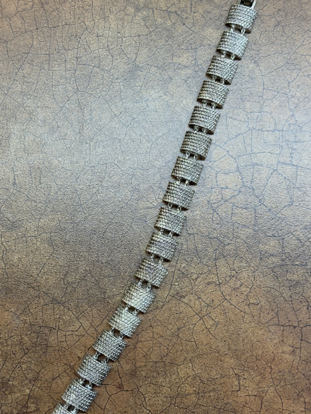 Rhinestone Napier Link Bracelet in Silver Tone